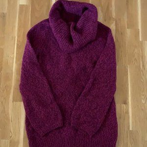 Cozy, Heathered Trina Turk Cowl Neck Turtleneck Sweater - Large